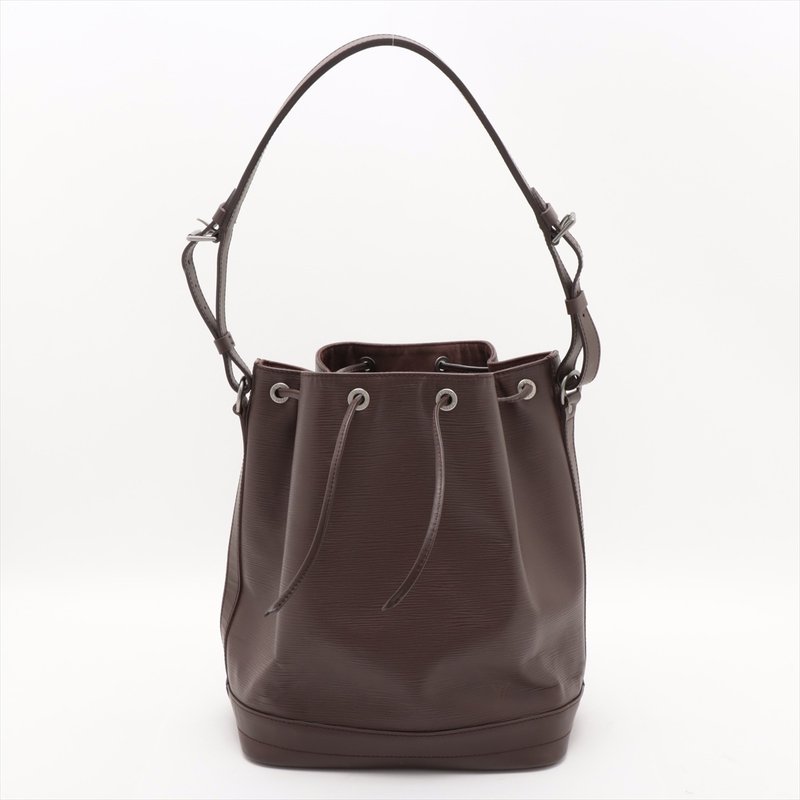 LV Epi Noé bucket bag rare chocolate brown Silver buckle shoulder tote bag Japanese second-hand - Handbags & Totes - Genuine Leather Brown