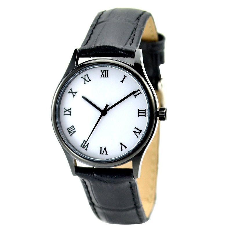 簡約手錶(羅馬字) 黑殼 - 中性 - 全球免運 - 女裝錶 - 其他金屬 黑色