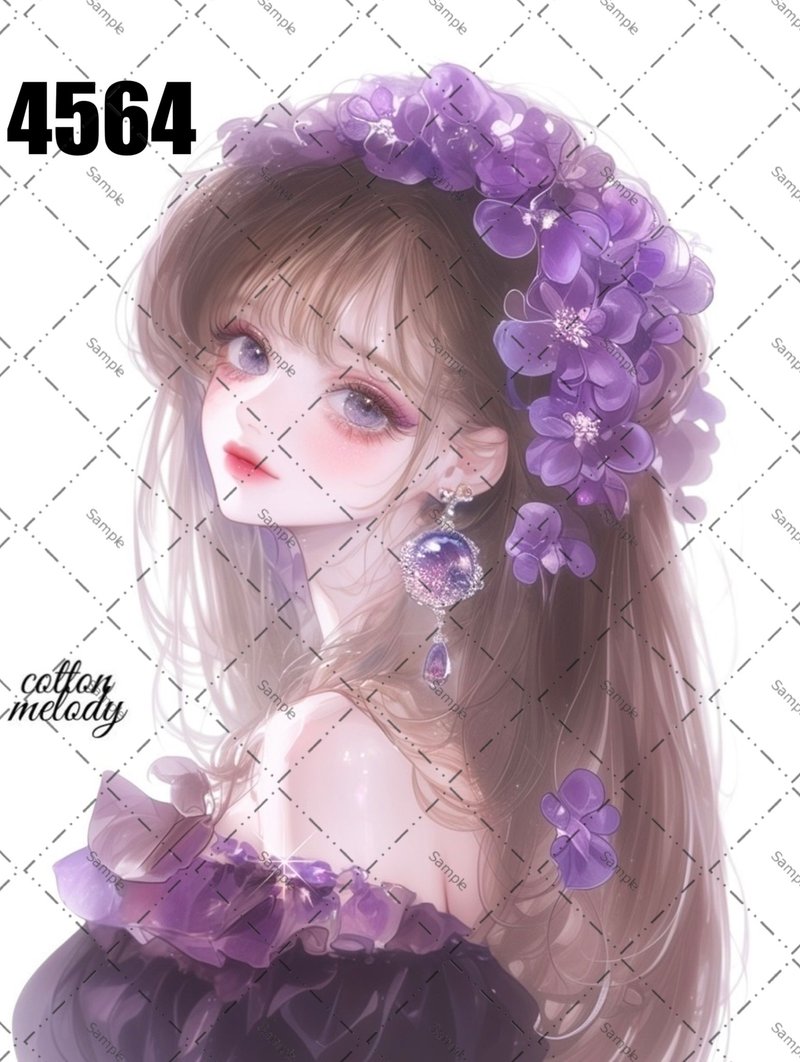 original sticker no.4564 人物ステッカー オリジナルステッカー オリジナル人物ステッカー 装飾ステッカー cotton melody - 貼紙 - 紙 