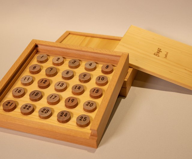 Just Wood 非木不可】楽しいビンゴボックス（数字25個、2箱セット