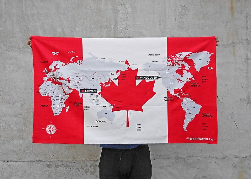Make World Map Manufacturing Sports Bath Towel (Canada) - Towels - Polyester 