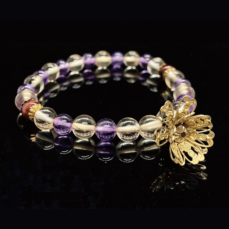 【Sunset Lembongan】Amethyst & Citrine Bracelet - สร้อยข้อมือ - คริสตัล 