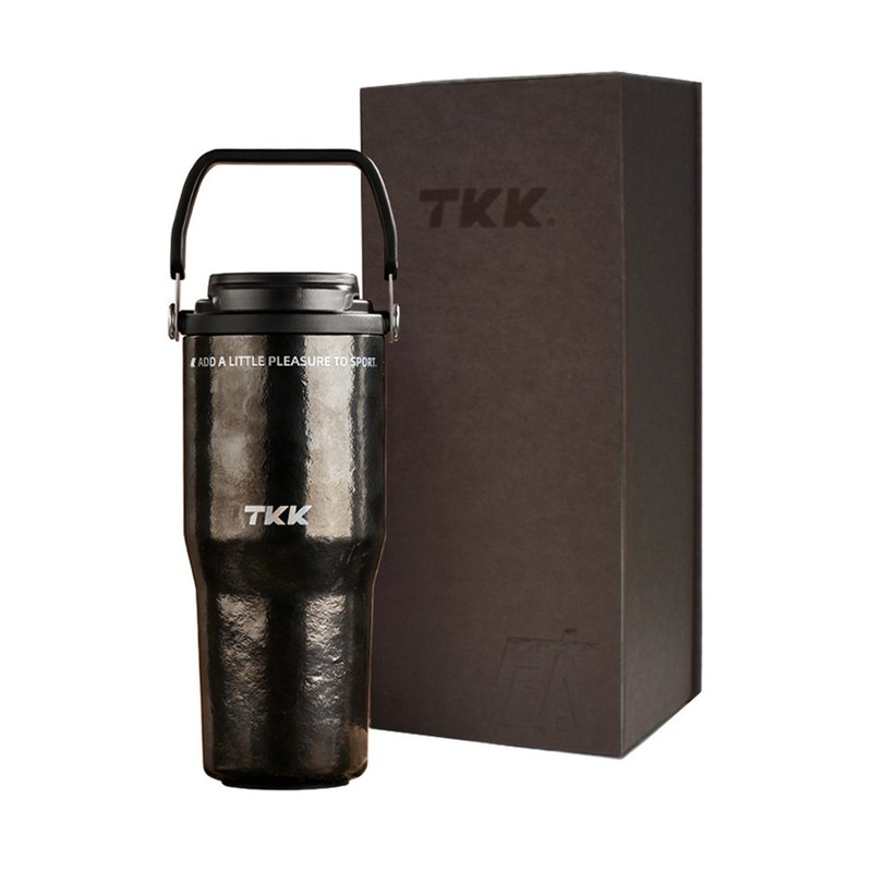 【TKK】 Yuejie Fashion Carry Cup Pure Titanium Ti Icebreaker Cup 700ML - Titanium Obsidian Black (Gift Set) - Pitchers - Stainless Steel Black