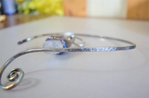 Titanium Choker・crystal・Iris Quartz・虹色水晶と純チタンの