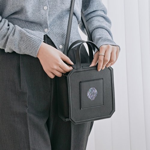螺鈿細工模様　バッグ 螺鈿細工のソバンバッグ ブラック - ショップ kesylang トート
