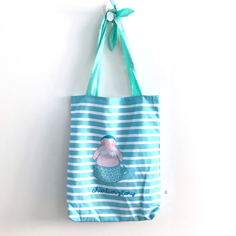 Fat Boy Lok TOTEFAT – M size – Mermaid Lok Green - Handbags & Totes - Polyester Multicolor