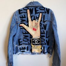 Painted Denim Jacket Handmade Custom jacket Selena Quintanilla