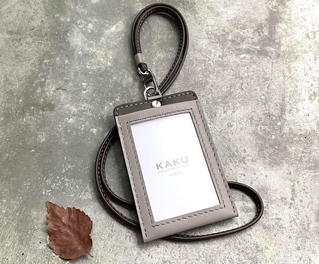 ID holder Youyou card holder cloud gray/dark coffee - Shop kaku2008 ID &  Badge Holders - Pinkoi