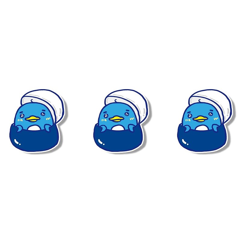 1212 Fun Design Funny Waterproof Sticker - Egg Series - Penguin Egg - สติกเกอร์ - วัสดุกันนำ้ สีน้ำเงิน
