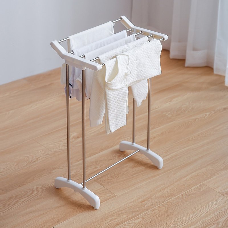 Japanese Tianma floor-to-ceiling towel/bath towel drying rack-DIY - Hangers & Hooks - Stainless Steel White
