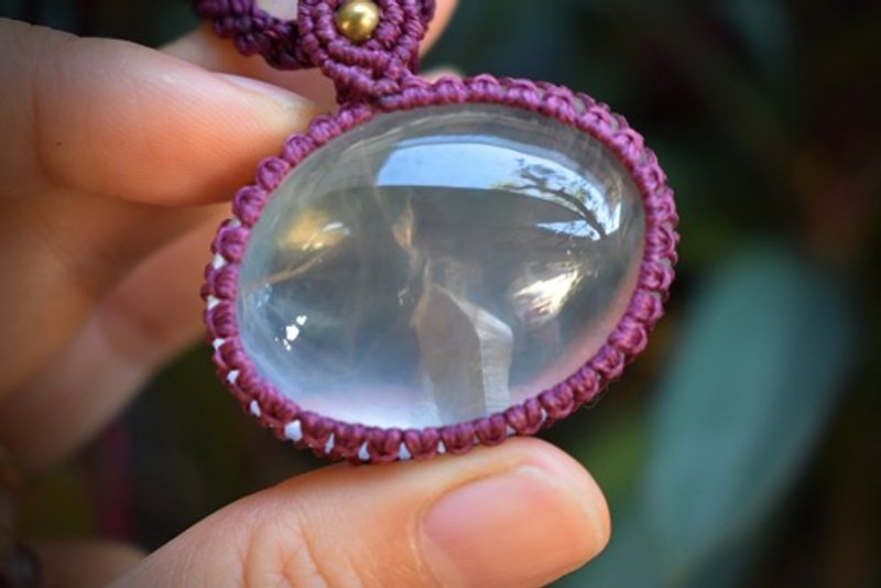 水晶の山 クォーツインクォーツ マクラメペンダントgarm022 - 項鍊 - 石頭 白色