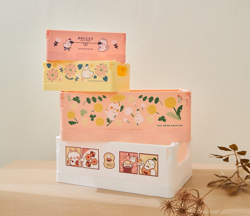 Large/small illustration folding boxes are stackable-four styles in total-Yuz Draw Cooking - Storage - Plastic 