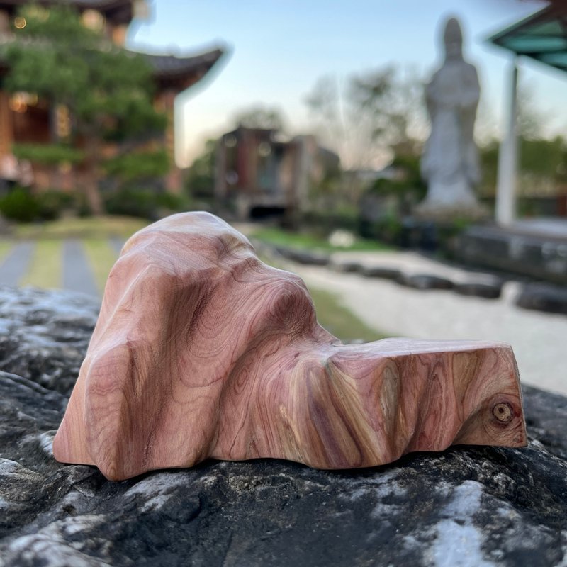 小件平台山峰　霞顏　龍柏擺件　家飾擺件　小枯山水　雕刻件 - 擺飾/家飾品 - 木頭 綠色