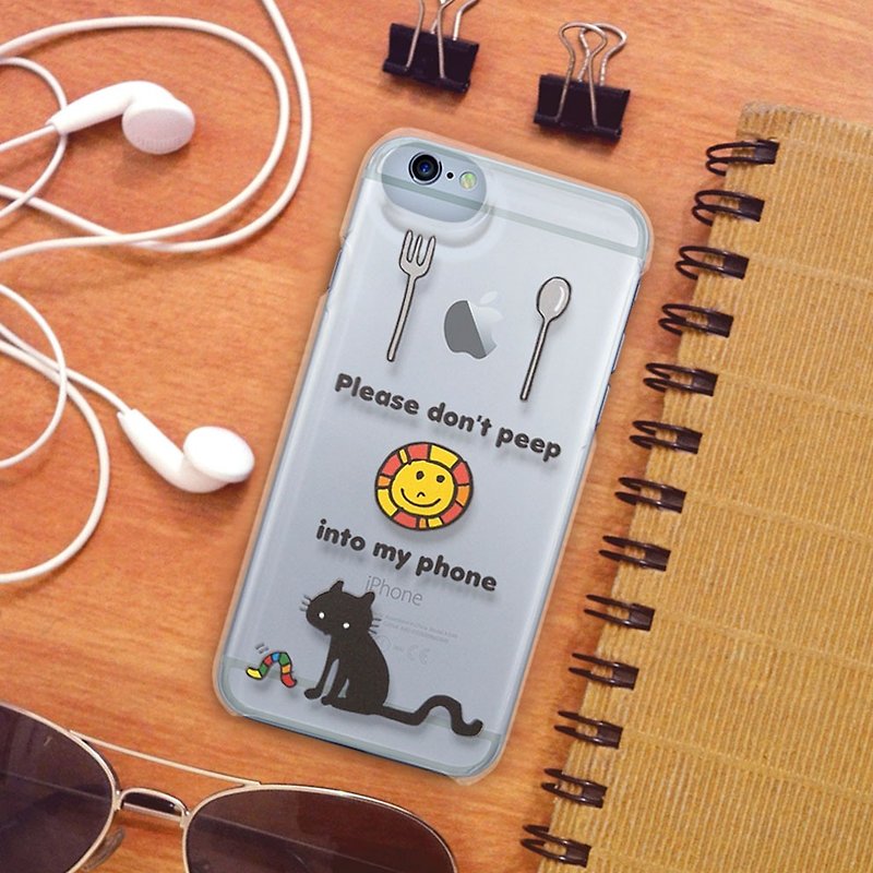 【Clear iPhonePlus case】Black Cat & Sun - Phone Cases - Plastic Transparent