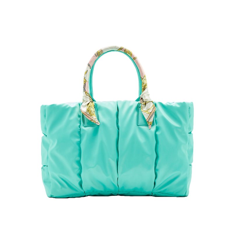 VOUS mother bag classic series lake water green medium + silk scarf like cherry blossoms