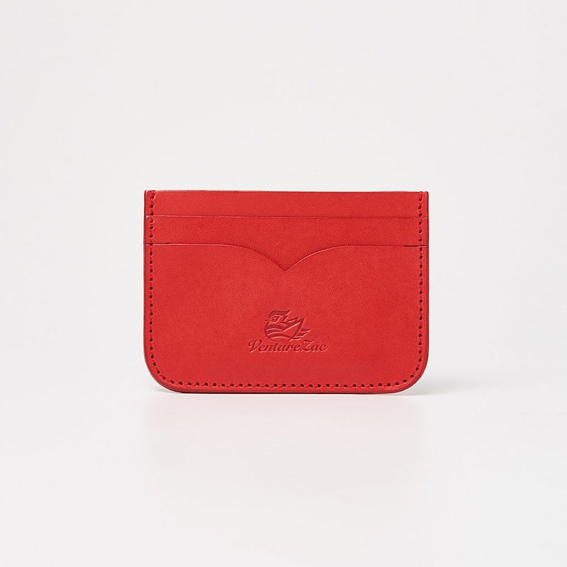 票卡夾 Card Holder / 紅色 Red / 免費刻字 - 證件套/識別證套 - 真皮 紅色