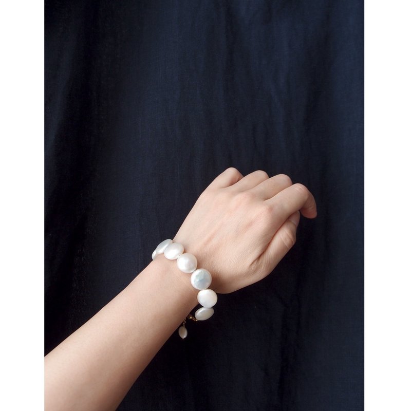 【K14gf】Coin Pearl Bracelet　コインパール ブレスレット・White - 手鍊/手環 - 珍珠 白色