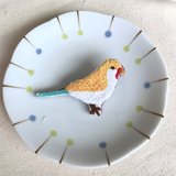 Handmade Embroidery//Birds Midsummer Sun Pin