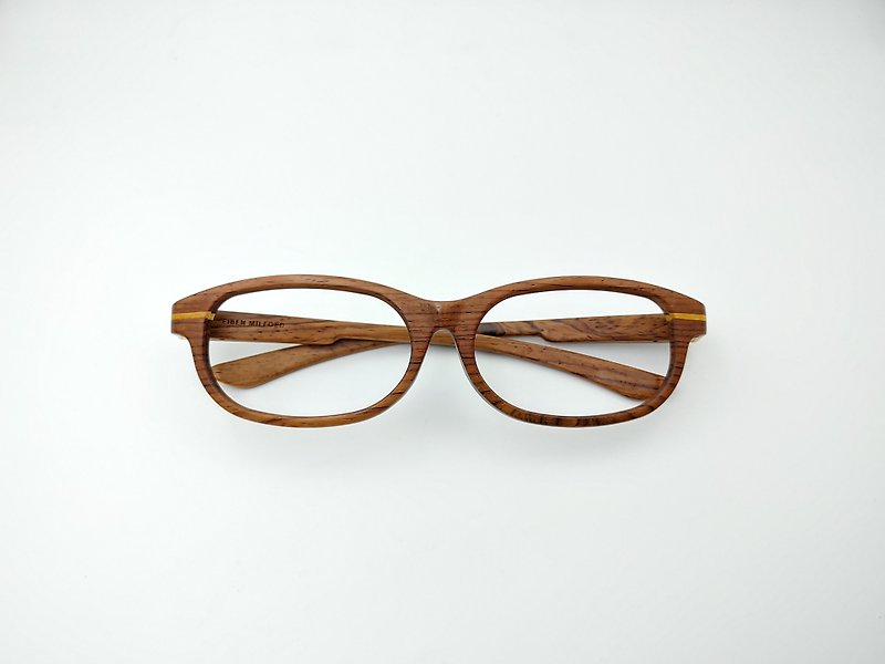 精緻手工木製眼鏡 原木眼鏡 台灣手工製造/贈送檜木手機平板架 - 眼鏡/眼鏡框 - 木頭 金色