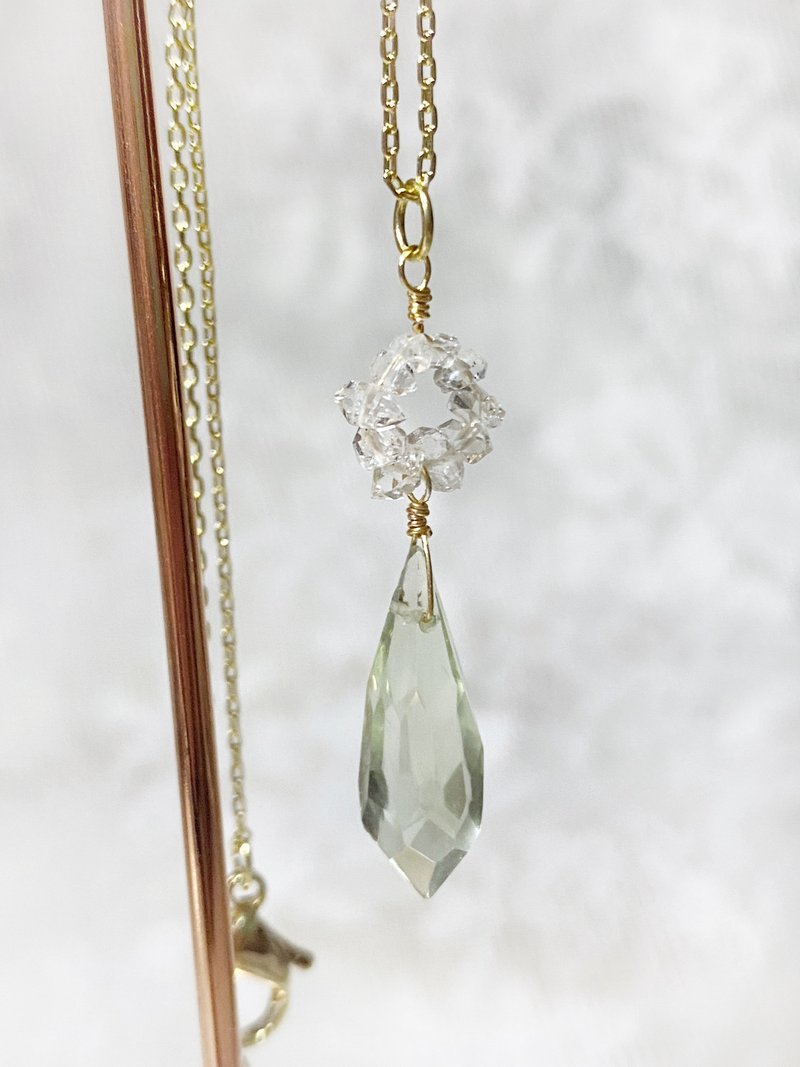 green amethyst necklace - สร้อยคอ - เครื่องประดับพลอย สีเขียว