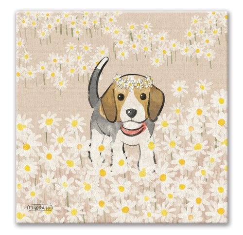 印樂網圓夢館 【Flora原創設計】可愛獵兔犬 | 20×20CM 無框畫