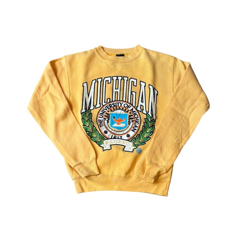 美國古著密西根大學 Sweatshirt - 帽T/大學T - 棉．麻 多色