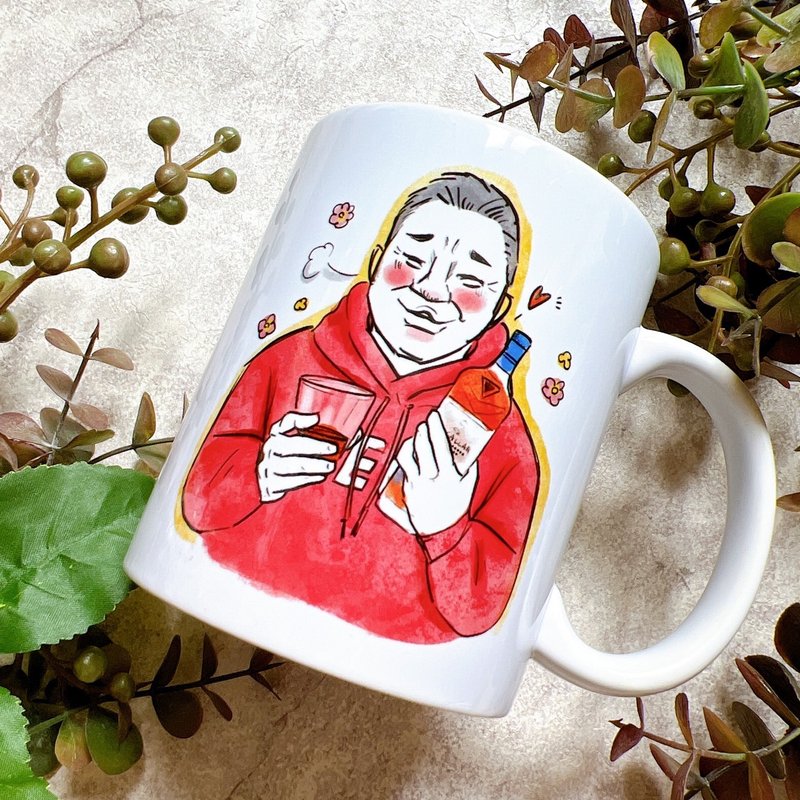 輕熟風格日系質感頭像-客製化似顏繪馬克杯-情侶/生日/父親 - 似顏繪/客製畫 - 瓷 