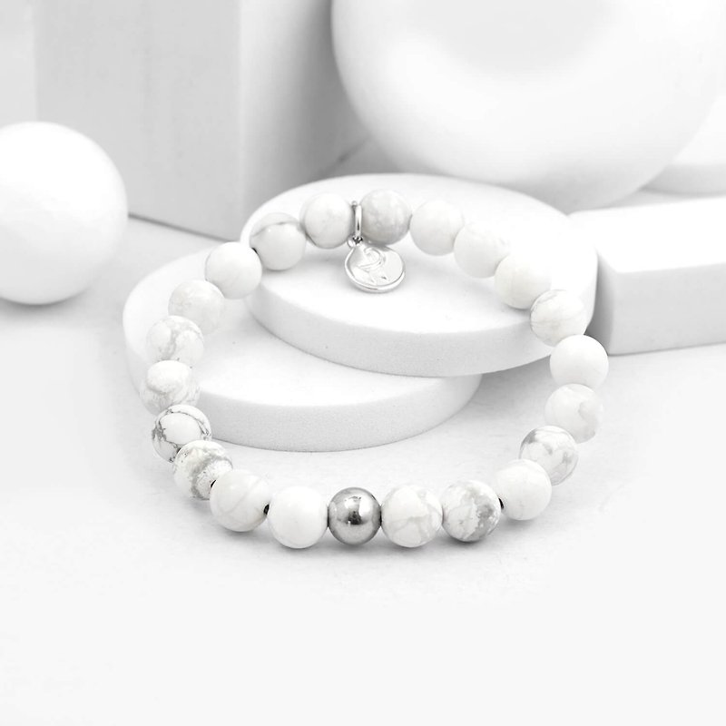 Recovery Glossy 8MM Beaded Bracelet (White) - Bracelets - Stone White