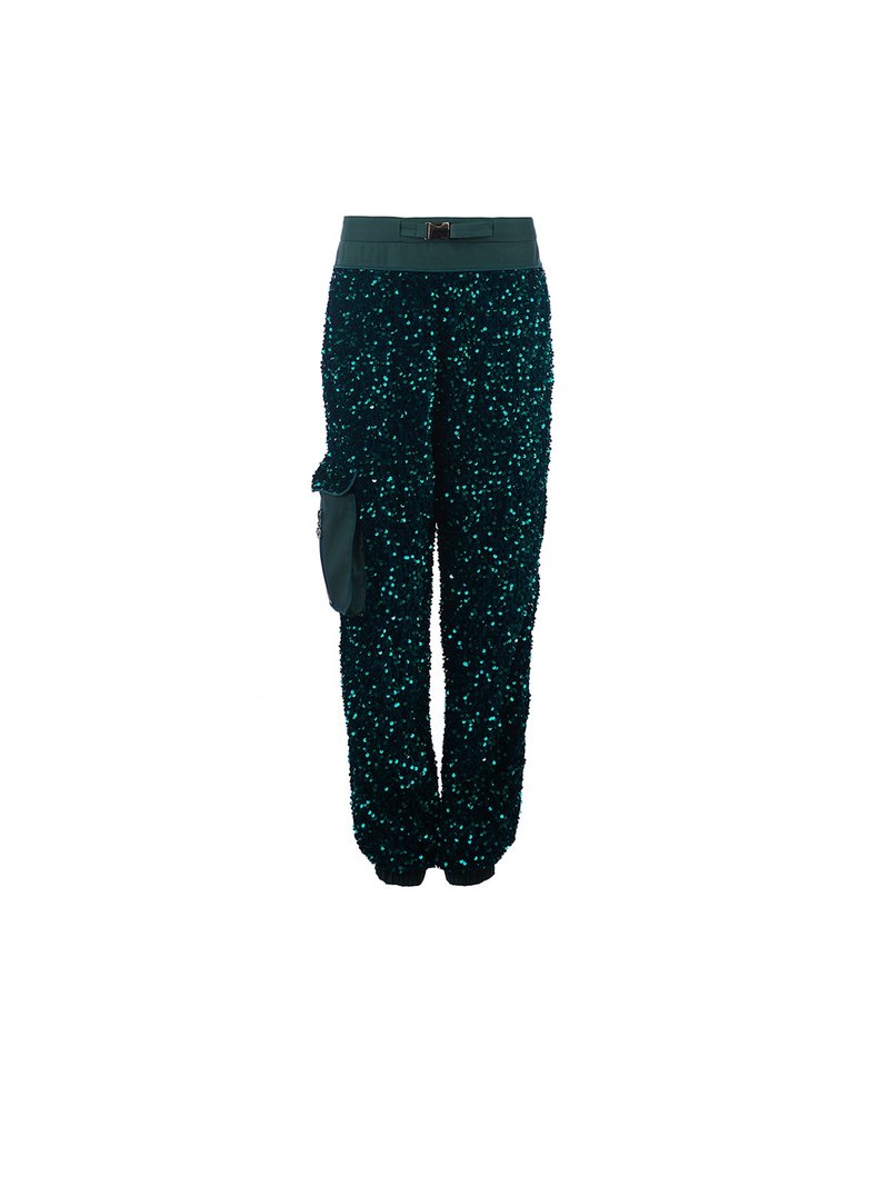 Bling track pants - Women's Pants - Polyester Green