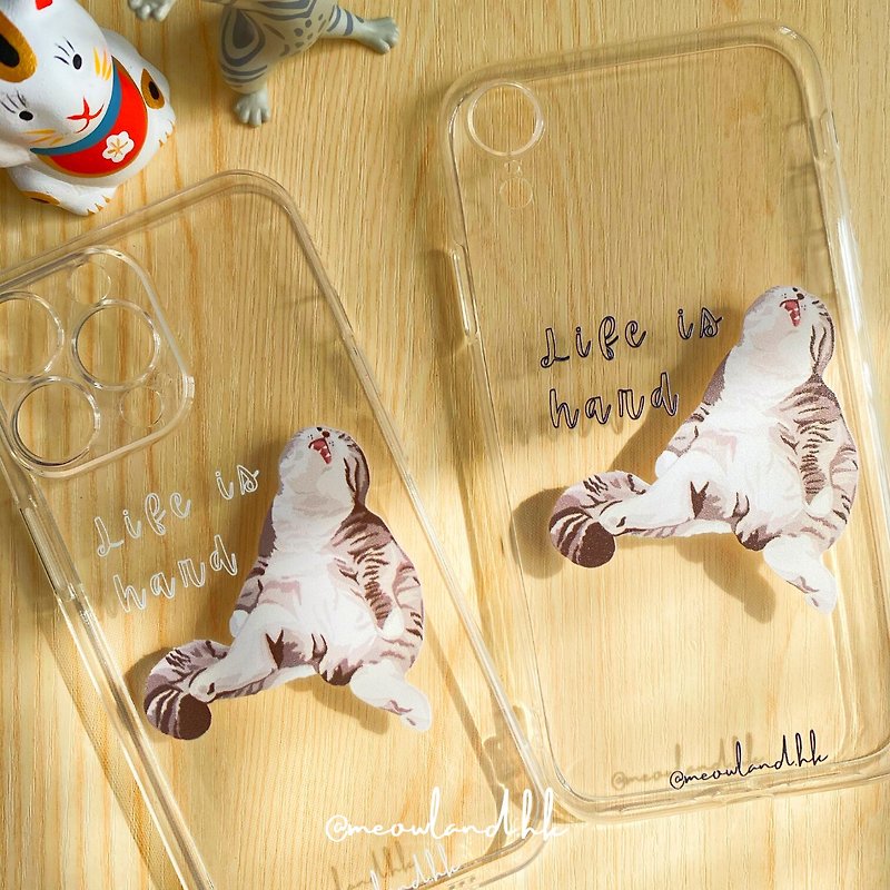 Meme cat phone case B - Phone Cases - Plastic Multicolor