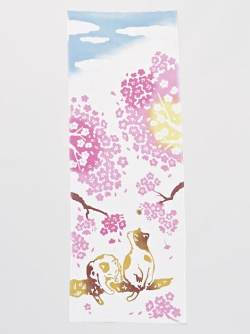 Sakura Cat TENUGUI Towel - ผ้าขนหนู - วัสดุอื่นๆ 