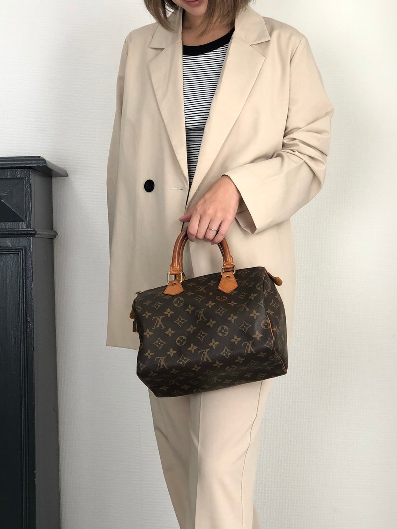 【 日本直送　名牌中古包 】LOUIS VUITTON モノグラム ハンドバッグ ブラウン PVC レザー スピーディ30 ミニボストン pg4nya - 手提包/手提袋 - 防水材質 咖啡色