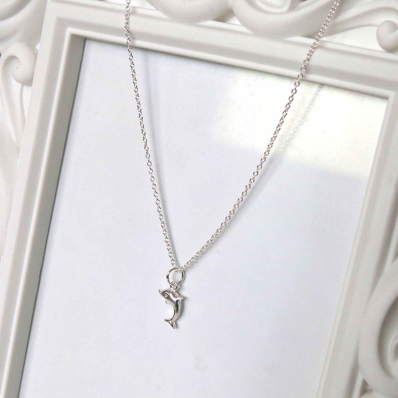 Sterling Silver Necklace – Little Dolphin Clavicle - Necklaces - Sterling Silver Silver