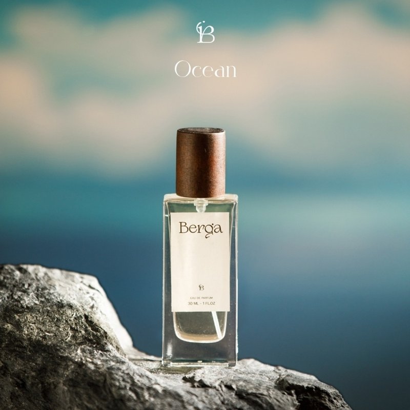 ฺBERGA PERFUME กลิ่น OCEAN : fresh laundry like - น้ำหอม - แก้ว สีเงิน