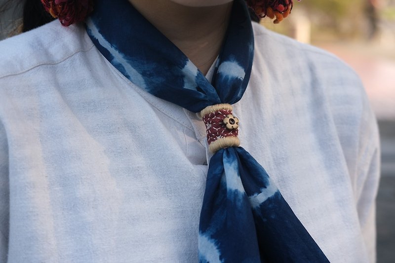 Herring Blue Dye | Indigo dyed square scarf 6 models in stock - Bow Ties & Ascots - Cotton & Hemp Blue