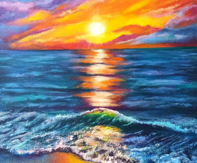 油絵 油彩 油彩画 絵 絵画 ミニ絵画【夕日の海】 油絵 油彩 油彩画 絵 絵画 ミニ絵画【夕日の海】 絵画 HR 通販