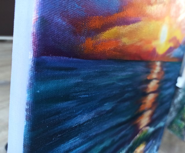 油彩絵　エリアス・Ｍ・ペレス・Ｐ 　ELIAS M.PEREZ　海景　額入り 油彩絵 エリアス・M・ペレス・P ELIAS M.PEREZ 海景 額入り