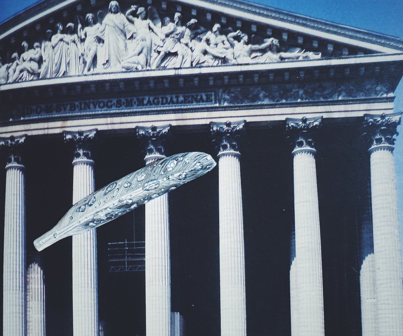 木刻手繪墜飾 - 羽毛 - 其他 - 木頭 灰色