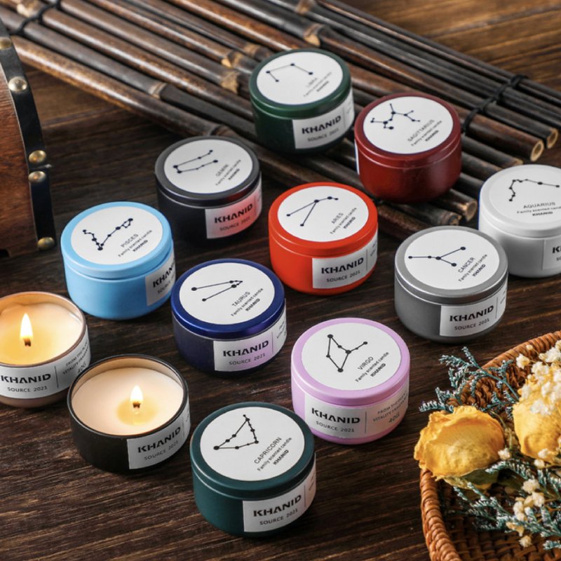 KHANID Strictly Selected Zodiac Mini Scented Soy Candle 40g (Zodiac Choice) - เทียน/เชิงเทียน - วัสดุอื่นๆ สีนำ้ตาล