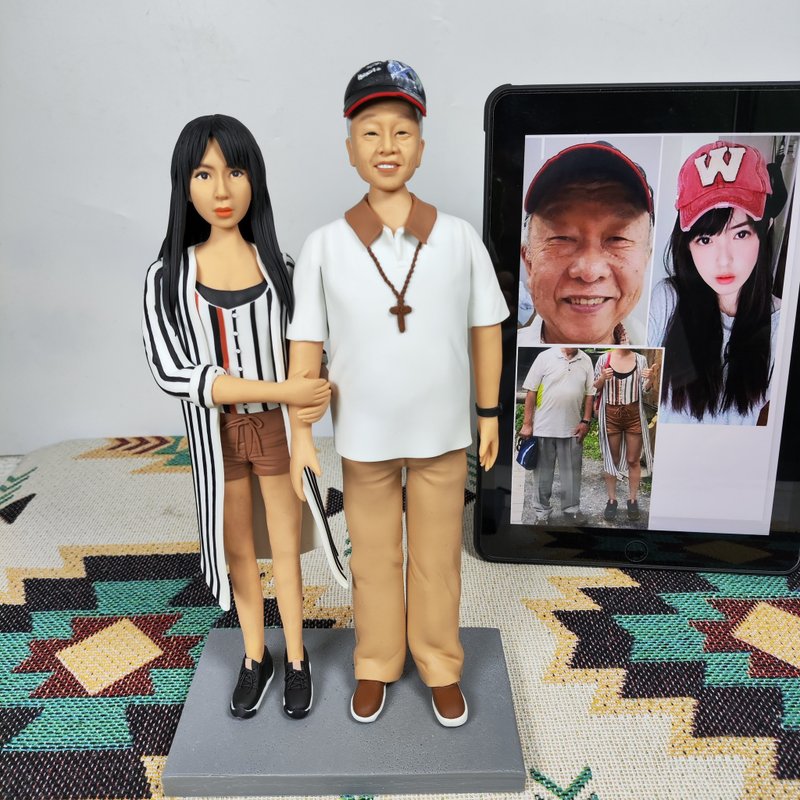 客制化人物公仔 結婚 周年紀念 禮物 訂制 3D人偶 人像畫 似顏繪 - 玩偶/公仔 - 黏土 多色