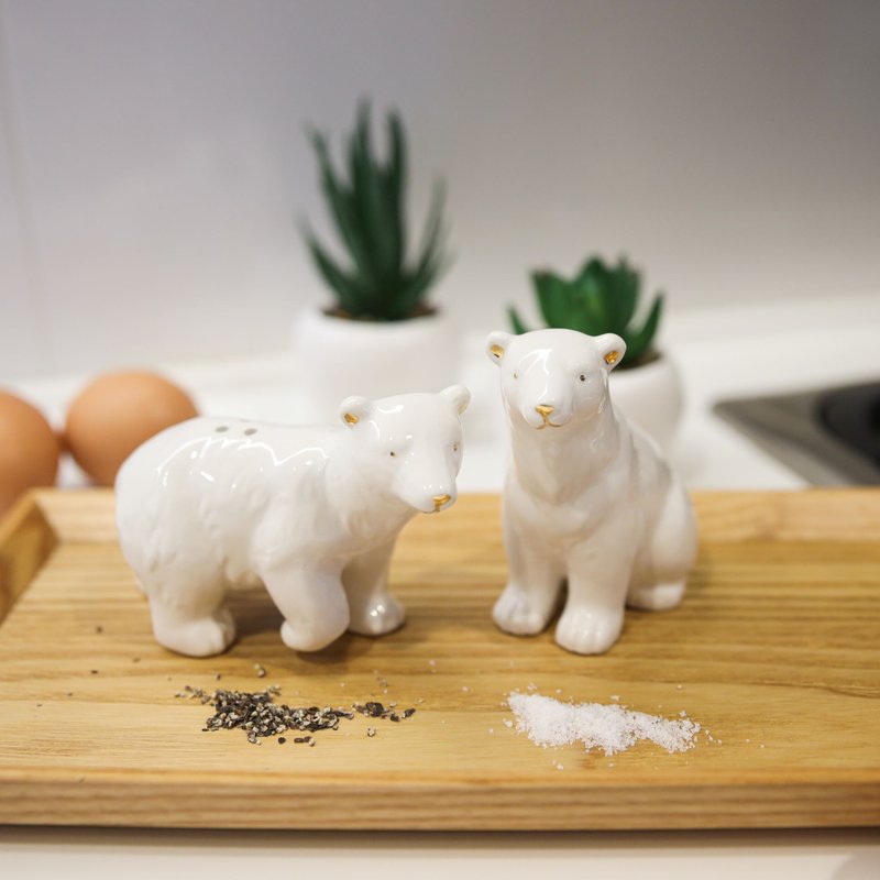 【北極熊】動物椒鹽罐組 | 廚房 | 餐具 | 陶瓷 | - 調味罐/醬料罐 - 陶 白色