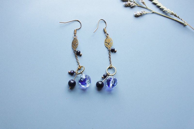 │ Ice Fruit│ Earrings - Blueberry - ต่างหู - โลหะ สีน้ำเงิน