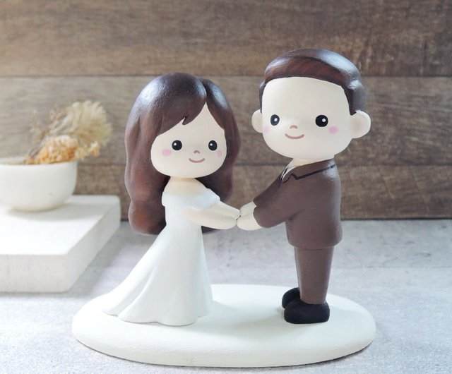 オーダーメイド 人物フィギュア 二人用 かわいい木彫り 結婚祝い 人形