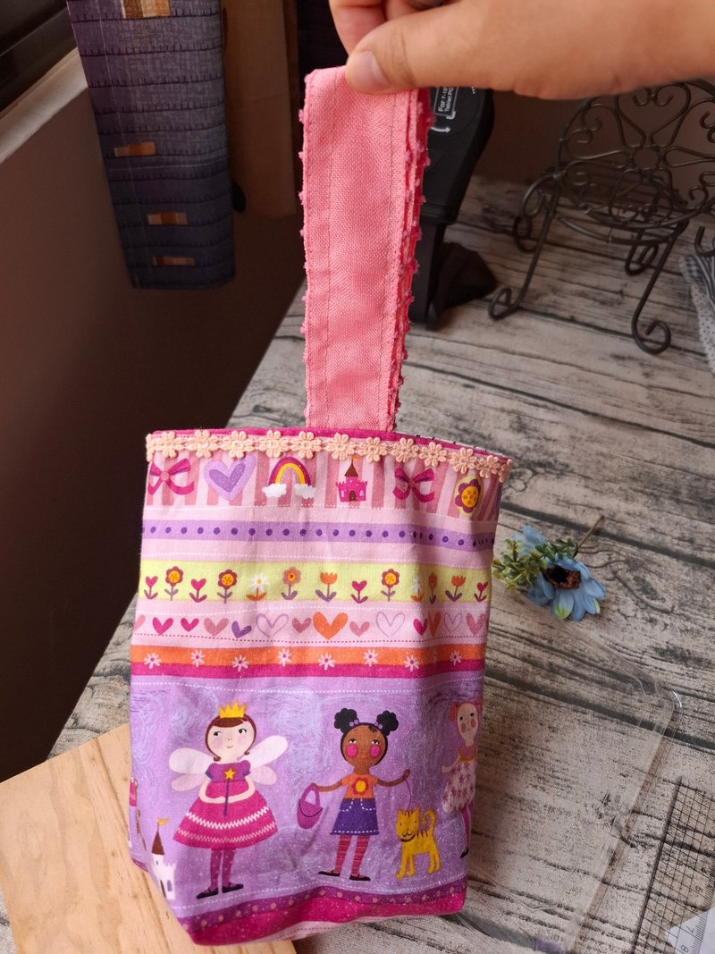 Large-capacity water bottle beverage cotton bag--cute girly purple - Beverage Holders & Bags - Cotton & Hemp 