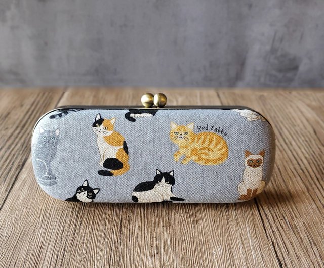 猫 デイリー 和布 メガネケース ペンケース 口金ケース 猫 ネコ