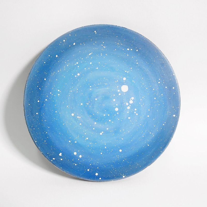 Starry sky hand-painted coaster / blue planet - Coasters - Pottery Blue