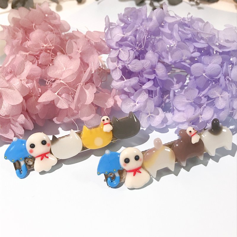 June Nyanko Hair Clip Teru Teru Bozu - Hair Accessories - Plastic Multicolor