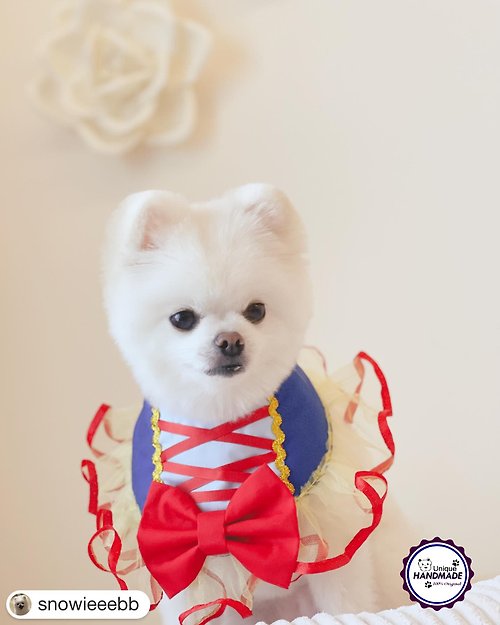 Unique Handmade HK Snow white 白雪公主 造型頸飾 寵物 圍巾 貓犬 狗狗 頸項頸飾