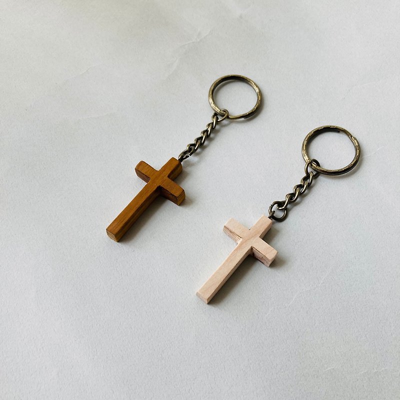 十字架吊飾 小 - 鑰匙圈/鎖匙扣 - 木頭 