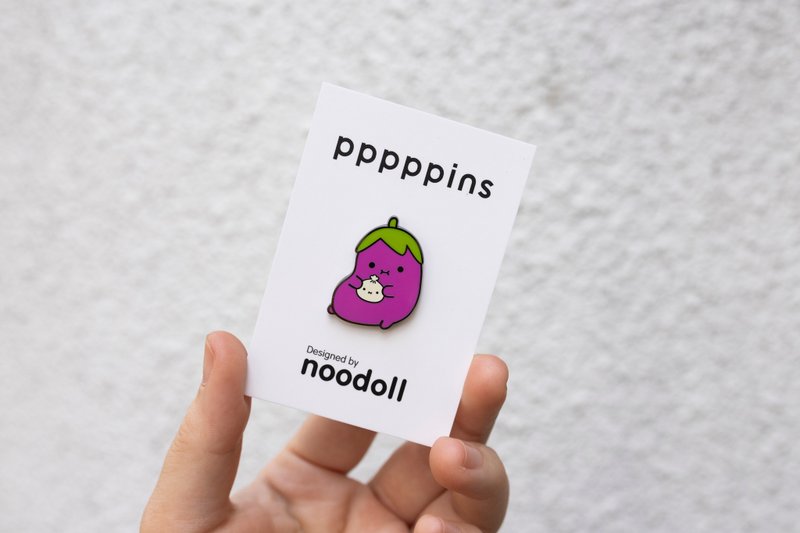 pppppins x Noodoll Ricebaba Enamel Pin - Brooches - Other Metals Purple